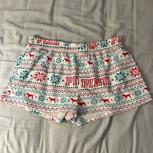 Pink Christmas pajama shorts